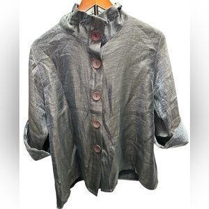 Damee blue steel  jacket metallic gorgeous art to wear size medium